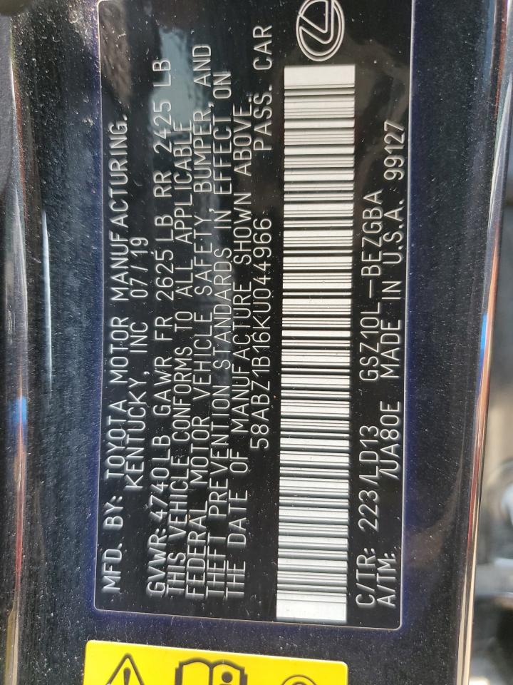 58ABZ1B16KU044966 2019 Lexus Es 350