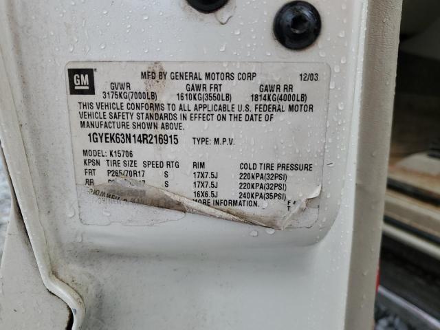 2004 Cadillac Escalade Luxury VIN: 1GYEK63N14R216915 Lot: 59960534