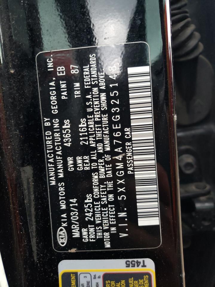 5XXGM4A76EG325148 2014 Kia Optima Lx