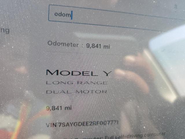 2024 Tesla Model Y VIN: 7SAYGDEE2RF007771 Lot: 59957754