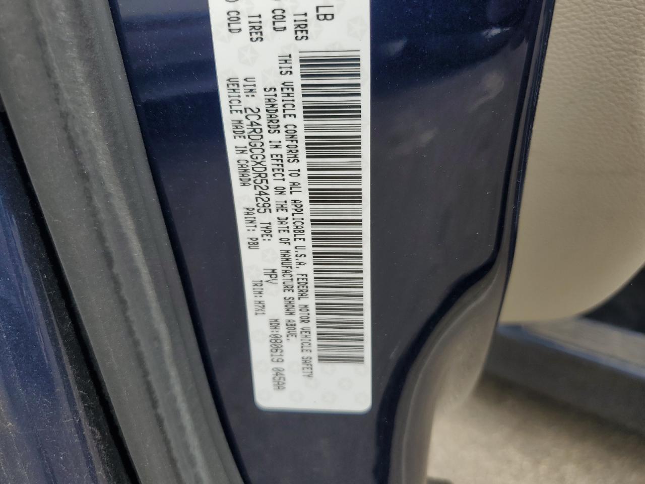 2C4RDGCGXDR524295 2013 Dodge Grand Caravan Sxt