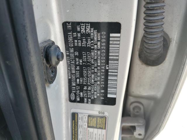 2013 Kia Sorento Lx VIN: 5XYKT4A16DG336900 Lot: 60389534