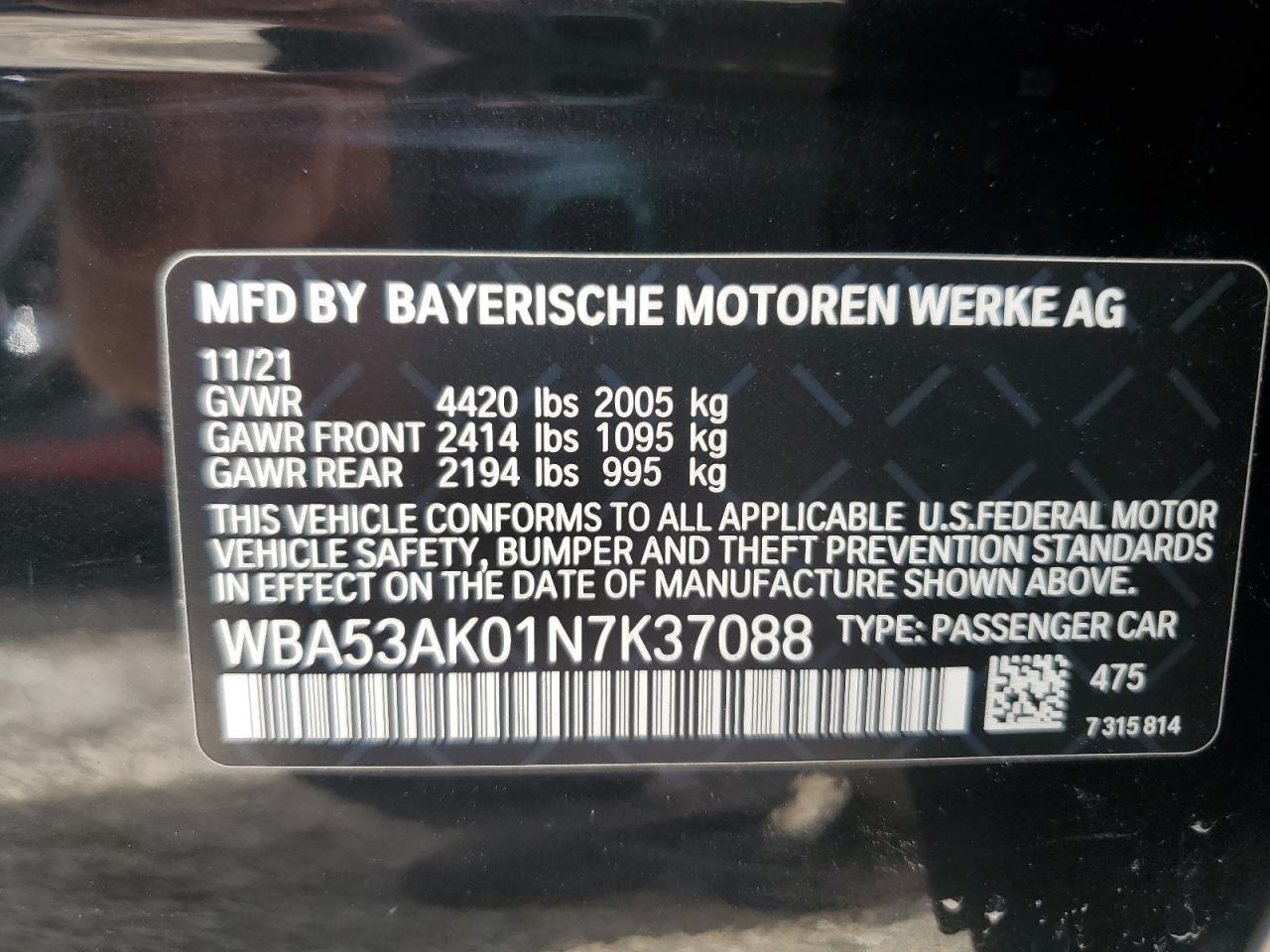 WBA53AK01N7K37088 2022 BMW 228I