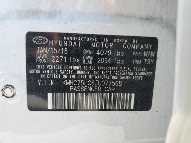 2018 HYUNDAI IONIQ SEL - KMHC75LC6JU077568