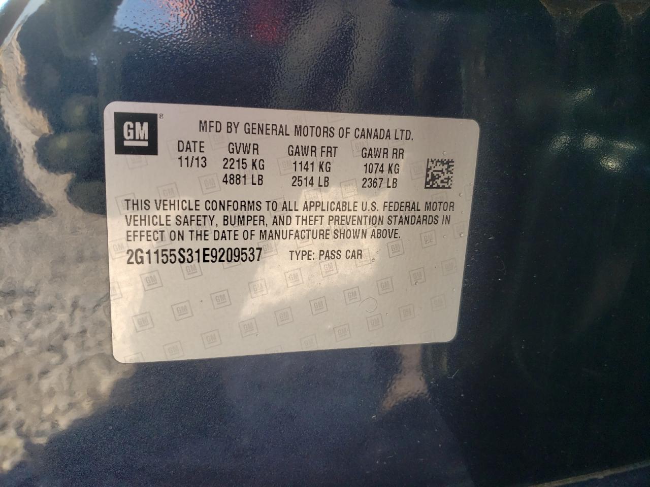 2G1155S31E9209537 2014 Chevrolet Impala Ltz