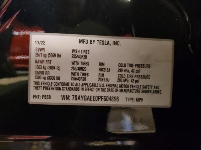 2023 Tesla Model Y VIN: 7SAYGAEE0PF604896 Lot: 55389954