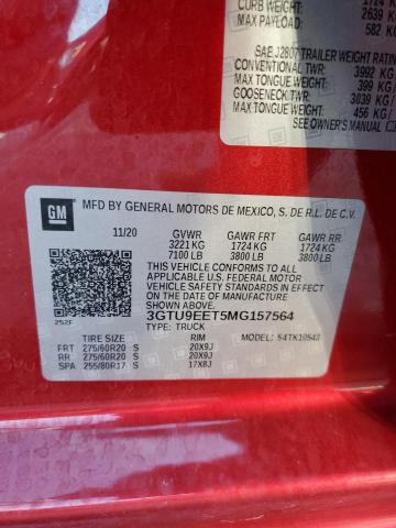 2021 GMC SIERRA K15 - 3GTU9EET5MG157564