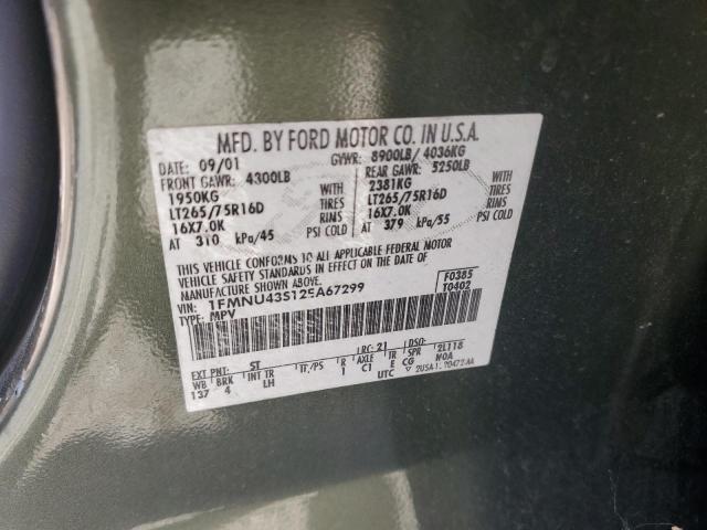 2002 Ford Excursion Limited VIN: 1FMNU43S12EA67299 Lot: 60259464