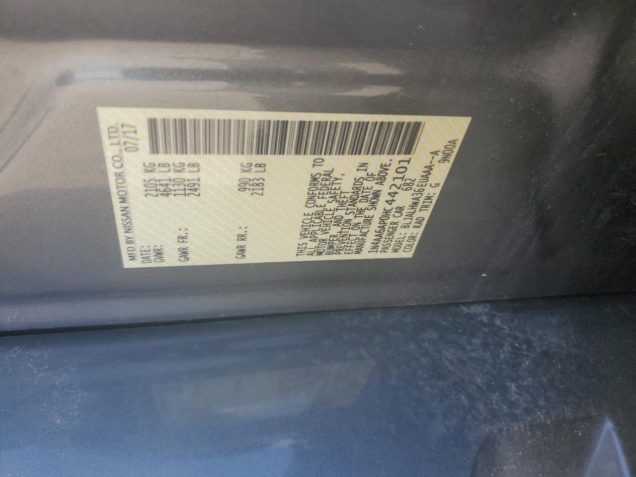 1N4AA6AP0HC442101 2017 Nissan Maxima 3.5S