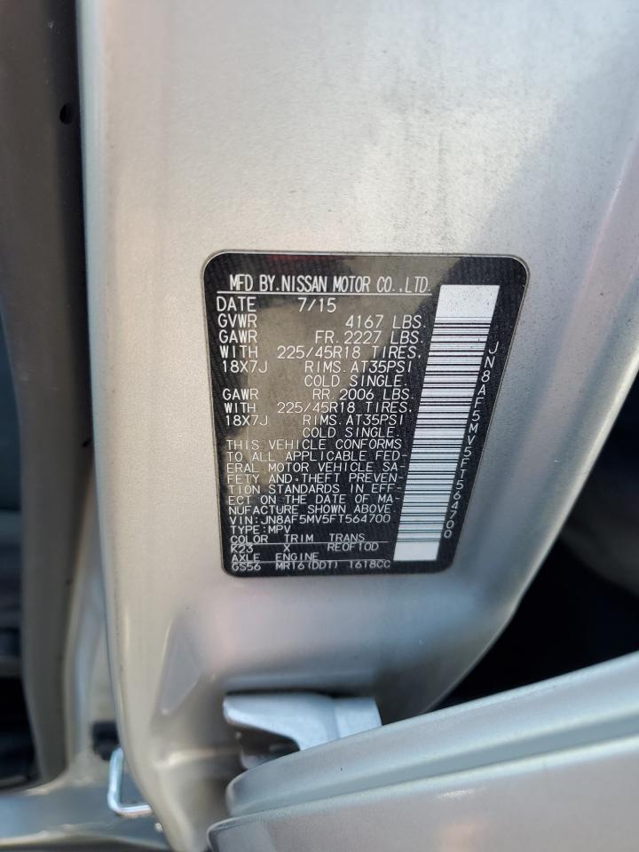 JN8AF5MV5FT564700 2015 Nissan Juke S