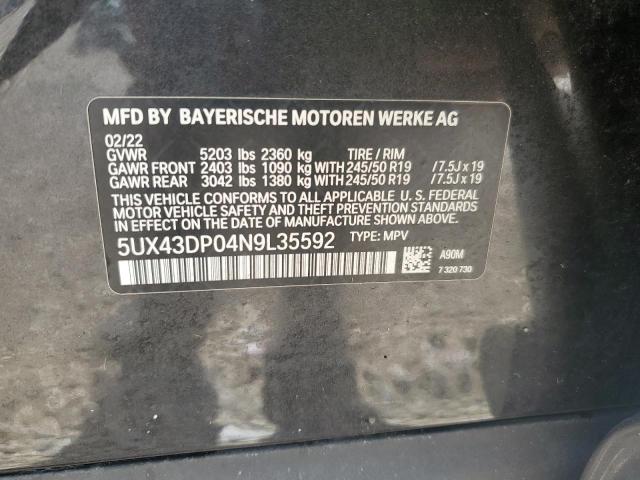 2022 BMW X3 Sdrive30I VIN: 5UX43DP04N9L35592 Lot: 60449704