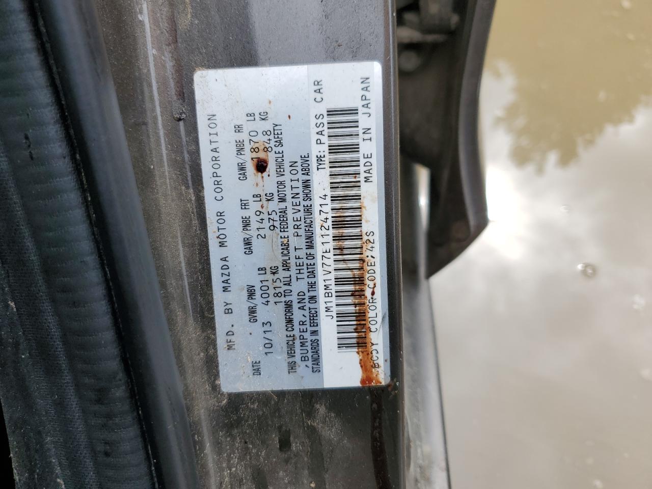 JM1BM1V77E1124714 2014 Mazda 3 Touring