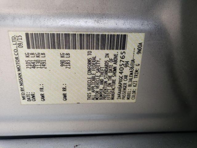 2016 Nissan Maxima 3.5S VIN: 1N4AA6APXGC405765 Lot: 57742164