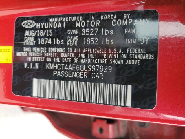 2016 Hyundai Accent Se VIN: KMHCT4AE6GU997929 Lot: 59954464