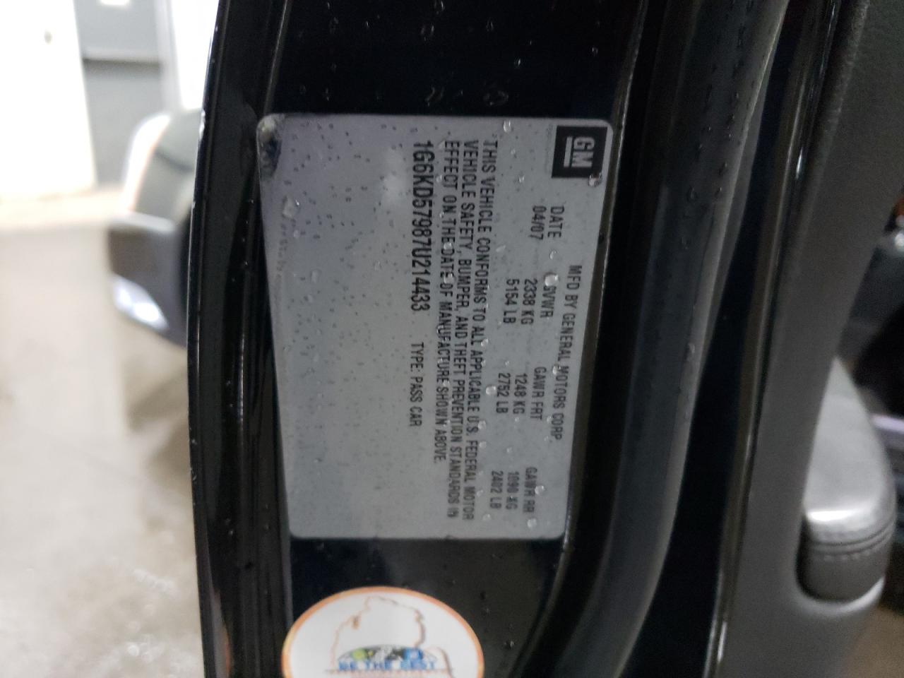 1G6KD57987U214433 2007 Cadillac Dts