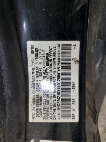 2004 Honda Civic Ex VIN: 1HGEM210X4L012554 Lot: 60337164