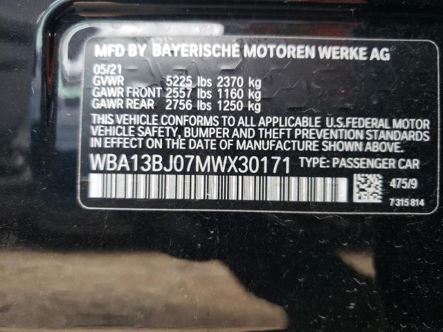 2021 BMW 530 Xi VIN: WBA13BJ07MWX30171 Lot: 57411734