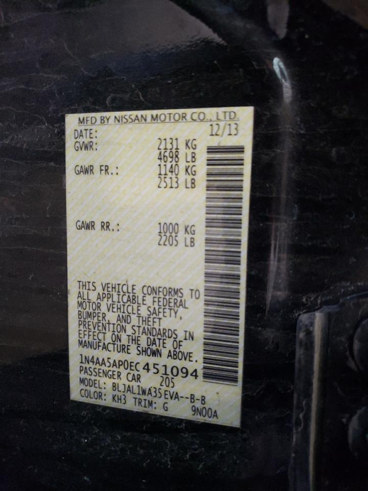 1N4AA5AP0EC451094 2014 Nissan Maxima S