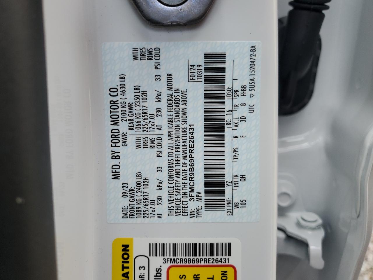 3FMCR9B69PRE26431 2023 Ford Bronco Sport Big Bend