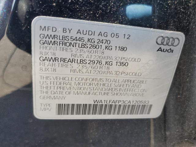 2012 Audi Q5 Premium Plus VIN: WA1LFAFP3CA120583 Lot: 60848374