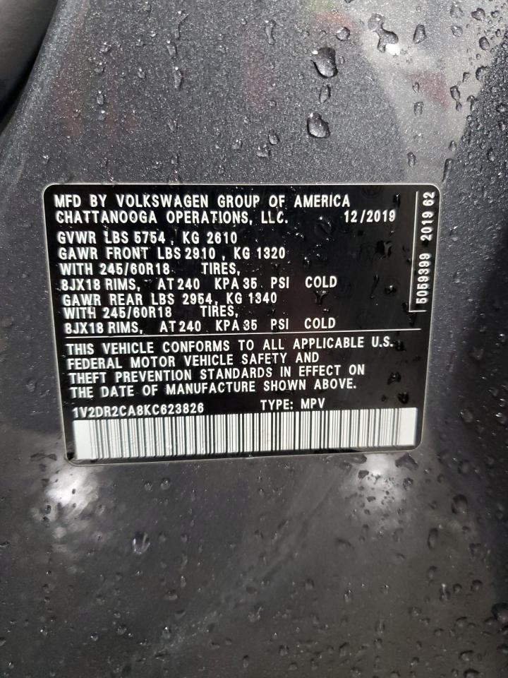 1V2DR2CA8KC623826 2019 Volkswagen Atlas Se