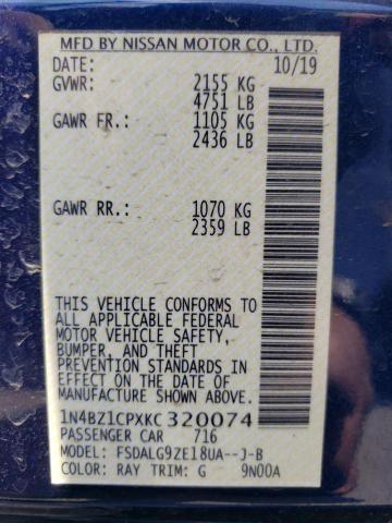 2019 Nissan Leaf S Plus VIN: 1N4BZ1CPXKC320074 Lot: 60967864