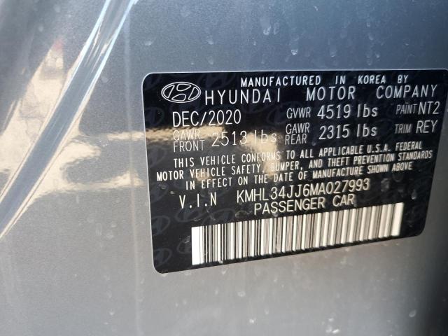 2021 Hyundai Sonata Hybrid VIN: KMHL34JJ6MA027993 Lot: 60341184