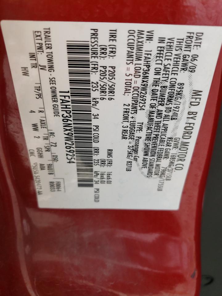 1FAHP36NX9W269254 2009 Ford Focus Ses