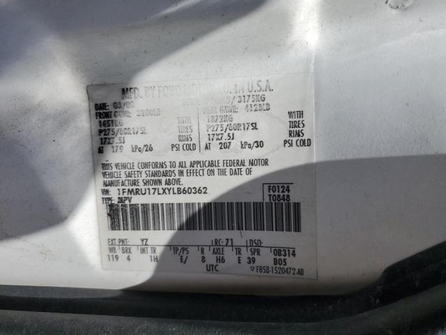 2000 Ford Expedition Eddie Bauer VIN: 1FMRU17LXYLB60362 Lot: 59518304