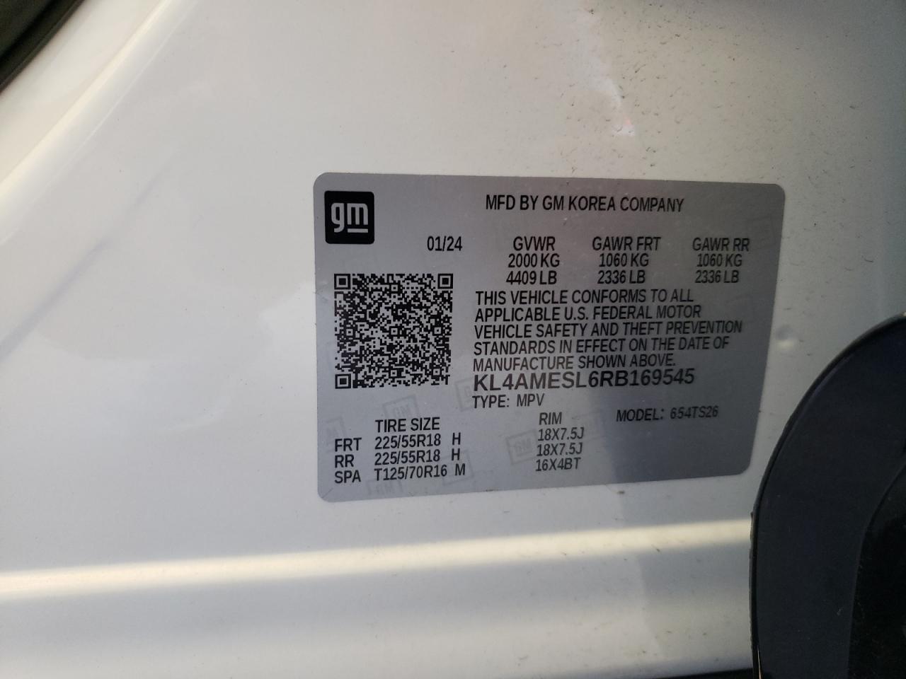 KL4AMESL6RB169545 2024 Buick Encore Gx Sport Touring