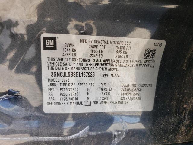 2016 Chevrolet Trax 1Lt VIN: 3GNCJLSB8GL157936 Lot: 57567134