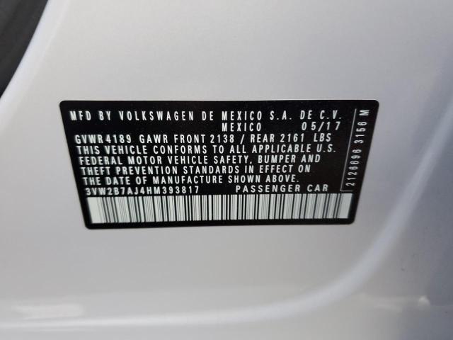 2017 Volkswagen Jetta S VIN: 3VW2B7AJ4HM393817 Lot: 61071934