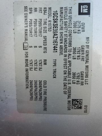 2010 Chevrolet Silverado K1500 Lt VIN: 1GCSKSE39AZ167441 Lot: 58042404