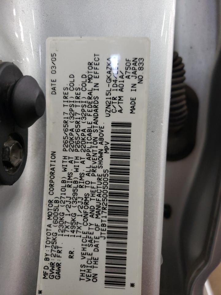 JTEBT17R250050055 2005 Toyota 4Runner Limited