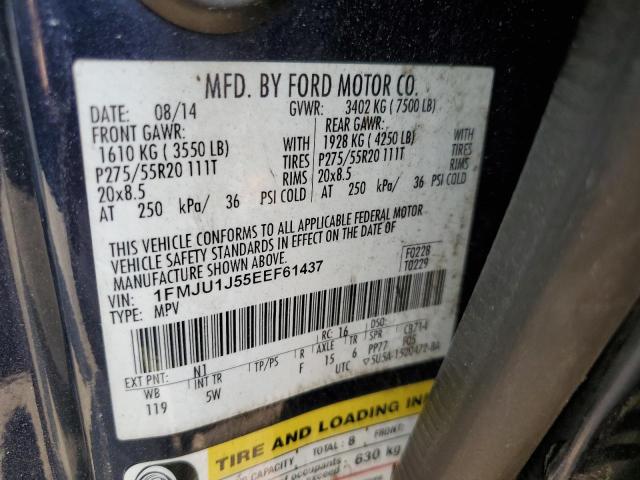 2014 Ford Expedition Xlt VIN: 1FMJU1J55EEF61437 Lot: 60981284