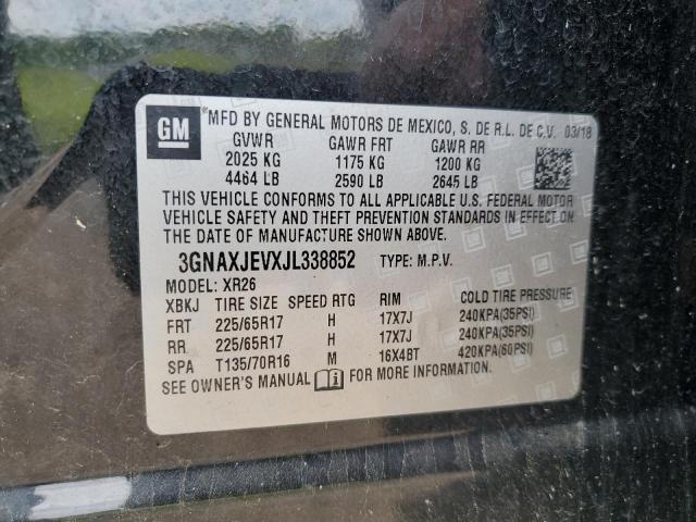 2018 Chevrolet Equinox Lt VIN: 3GNAXJEVXJL338852 Lot: 57725014