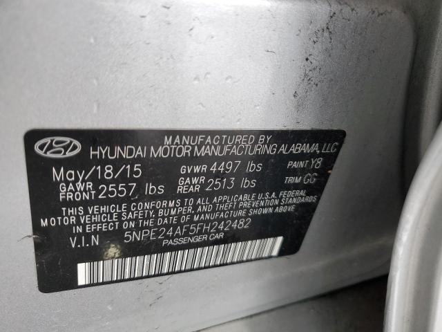 2015 Hyundai Sonata Se VIN: 5NPE24AF5FH242482 Lot: 58701424