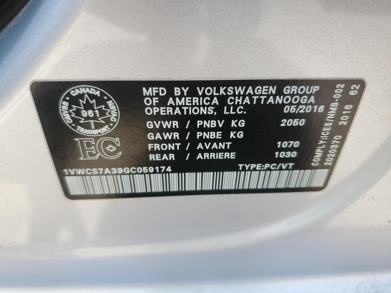Volkswagen Passat sel 2016