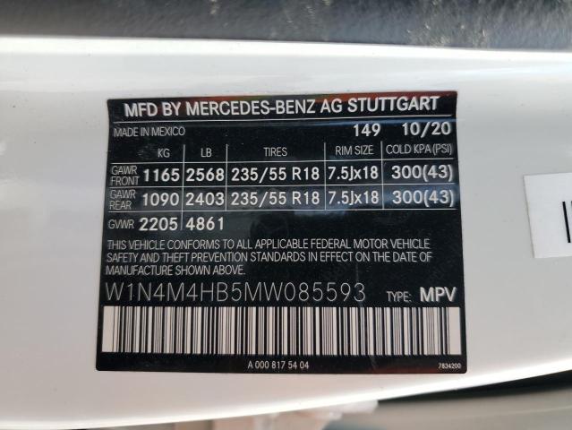 2021 Mercedes-Benz Glb 250 4Matic VIN: W1N4M4HB5MW085593 Lot: 57333724