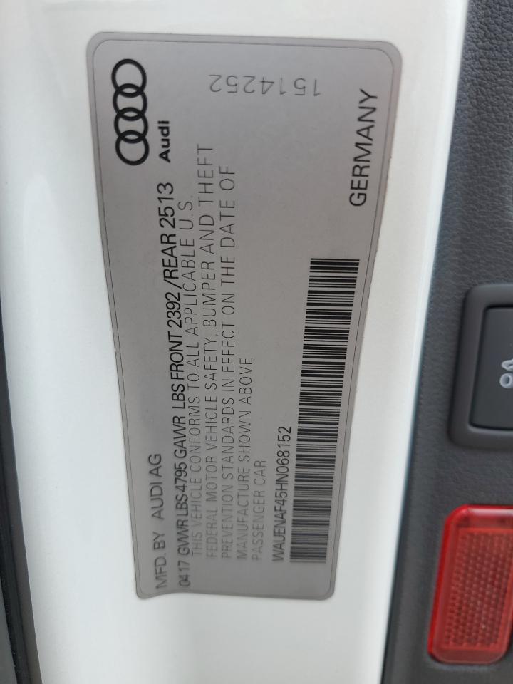 WAUENAF45HN068152 2017 Audi A4 Premium Plus