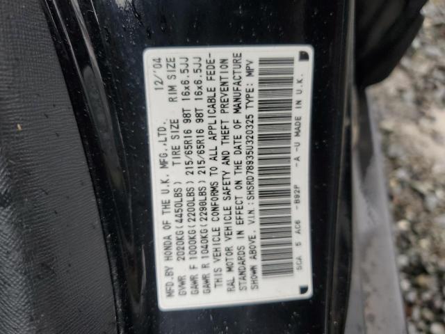 2005 Honda Cr-V Se VIN: SHSRD78935U320325 Lot: 60697654