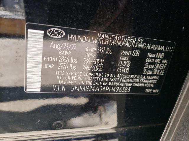 2023 Hyundai Santa Fe Sel VIN: 5NMS24AJ4PH496383 Lot: 58992694