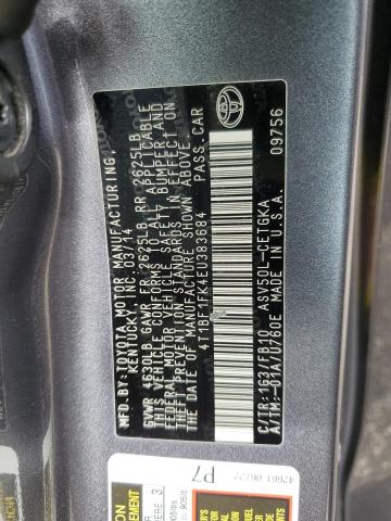 VIN 4T1BF1FK4EU383684 2014 Toyota Camry, L no.12