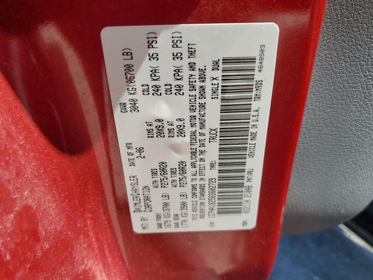 1D7HA18256S602729 2006 Dodge Ram 1500 St