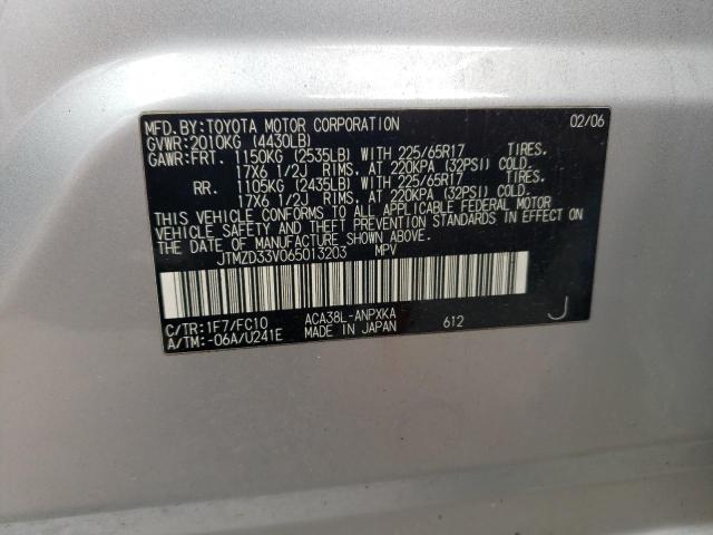 JTMZD33V065013203 | 2006 Toyota rav4