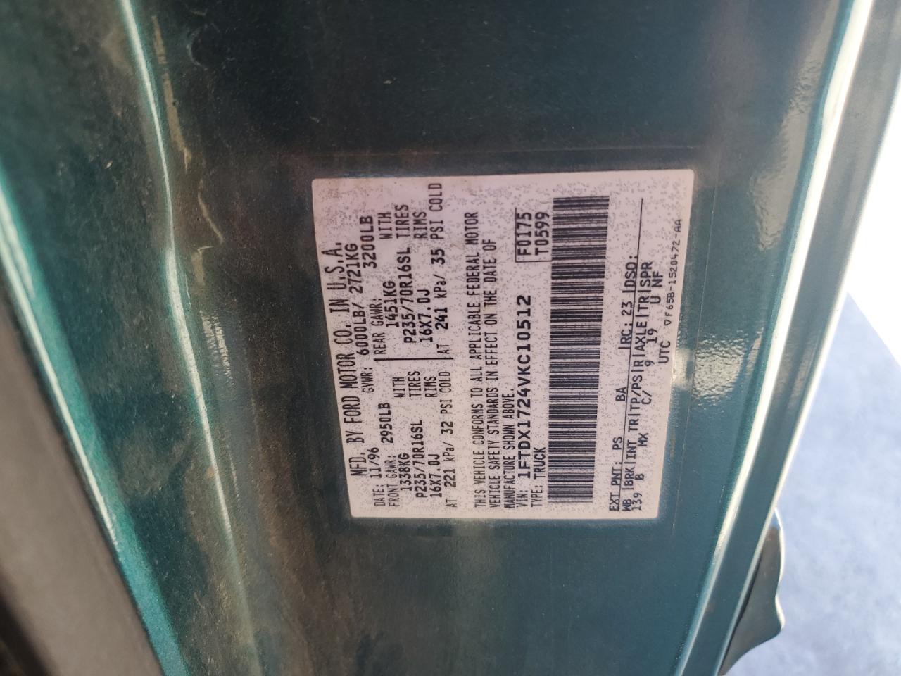 1FTDX1724VKC10512 1997 Ford F150