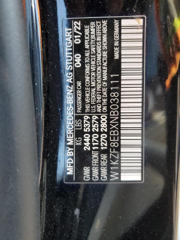 2022 Mercedes-Benz E 350 4Matic VIN: W1KZF8EBXNB038111 Lot: 58310904