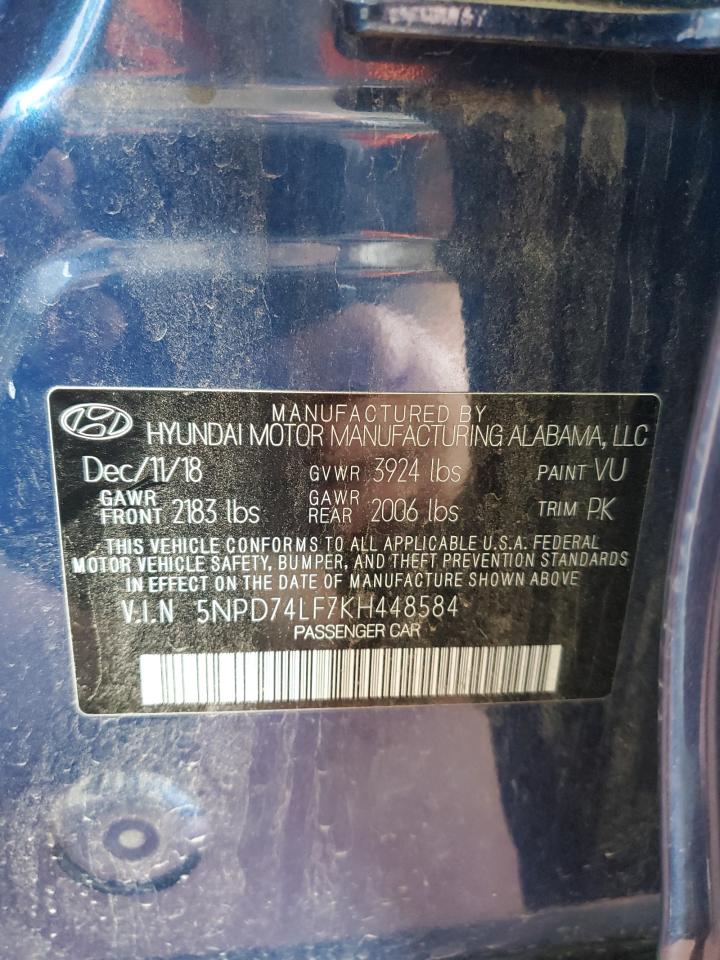 5NPD74LF7KH448584 2019 Hyundai Elantra Se