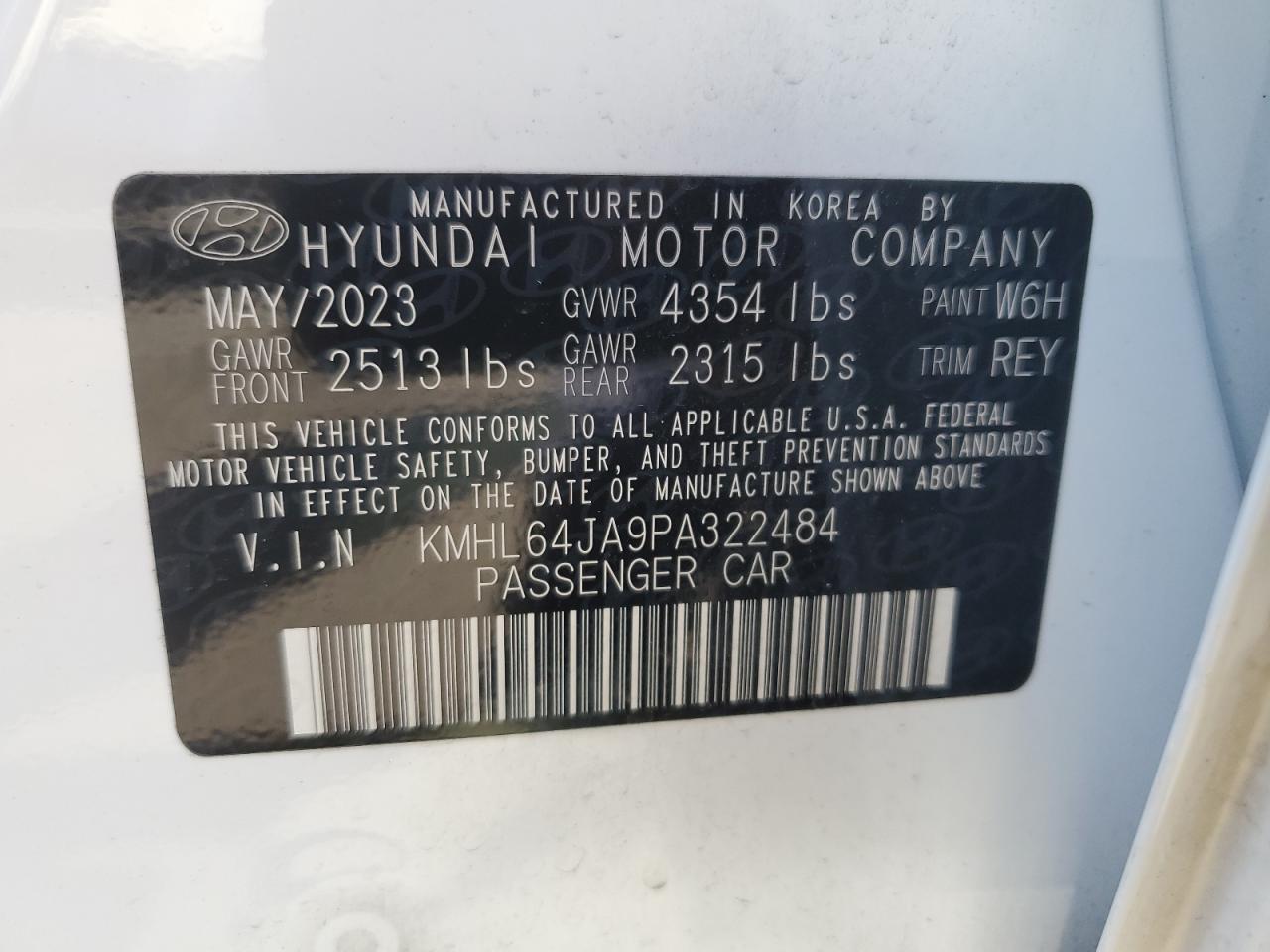 KMHL64JA9PA322484 2023 Hyundai Sonata Sel