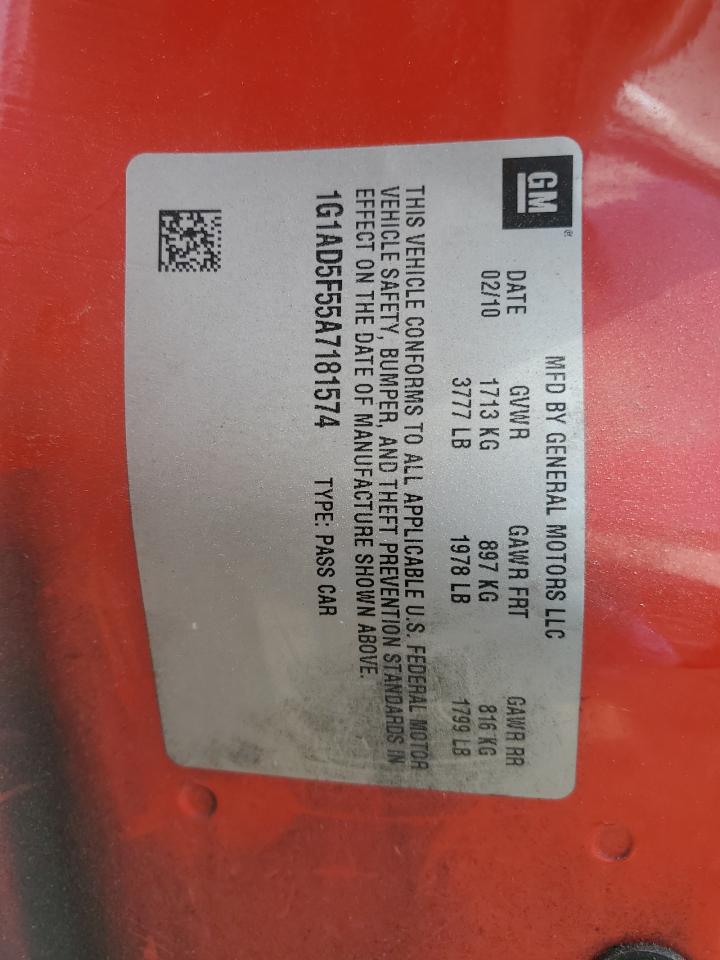 1G1AD5F55A7181574 2010 Chevrolet Cobalt 1Lt